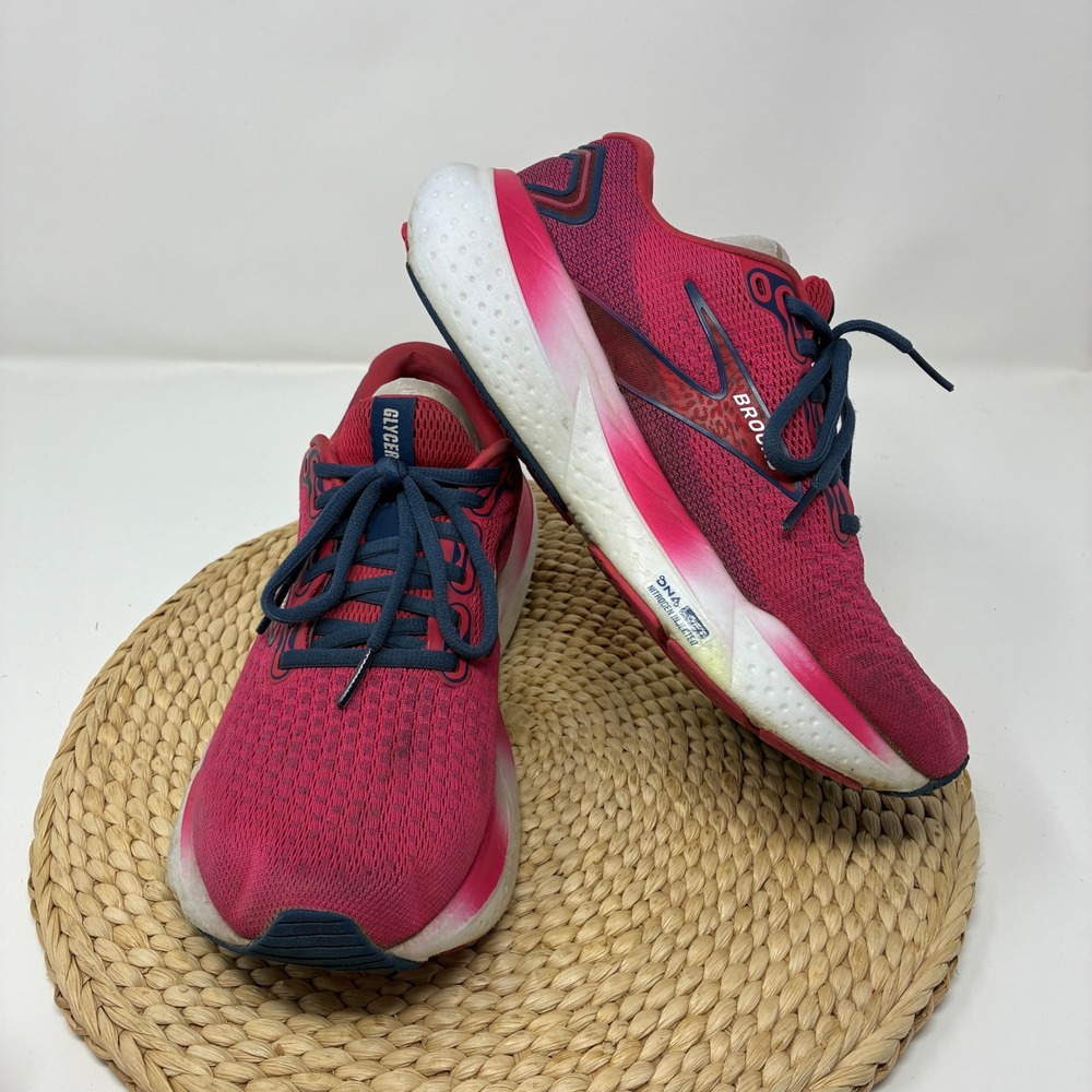 Brooks Glycerin 21 Women's Size 8.5 Pink Navy Running Shoes DNA LOFT Cushioning